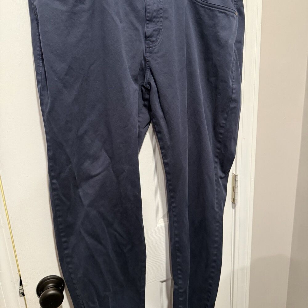 Johnston & Murphy Men’s Navy Chino Pants 38x32 Straight Casual Flat Front